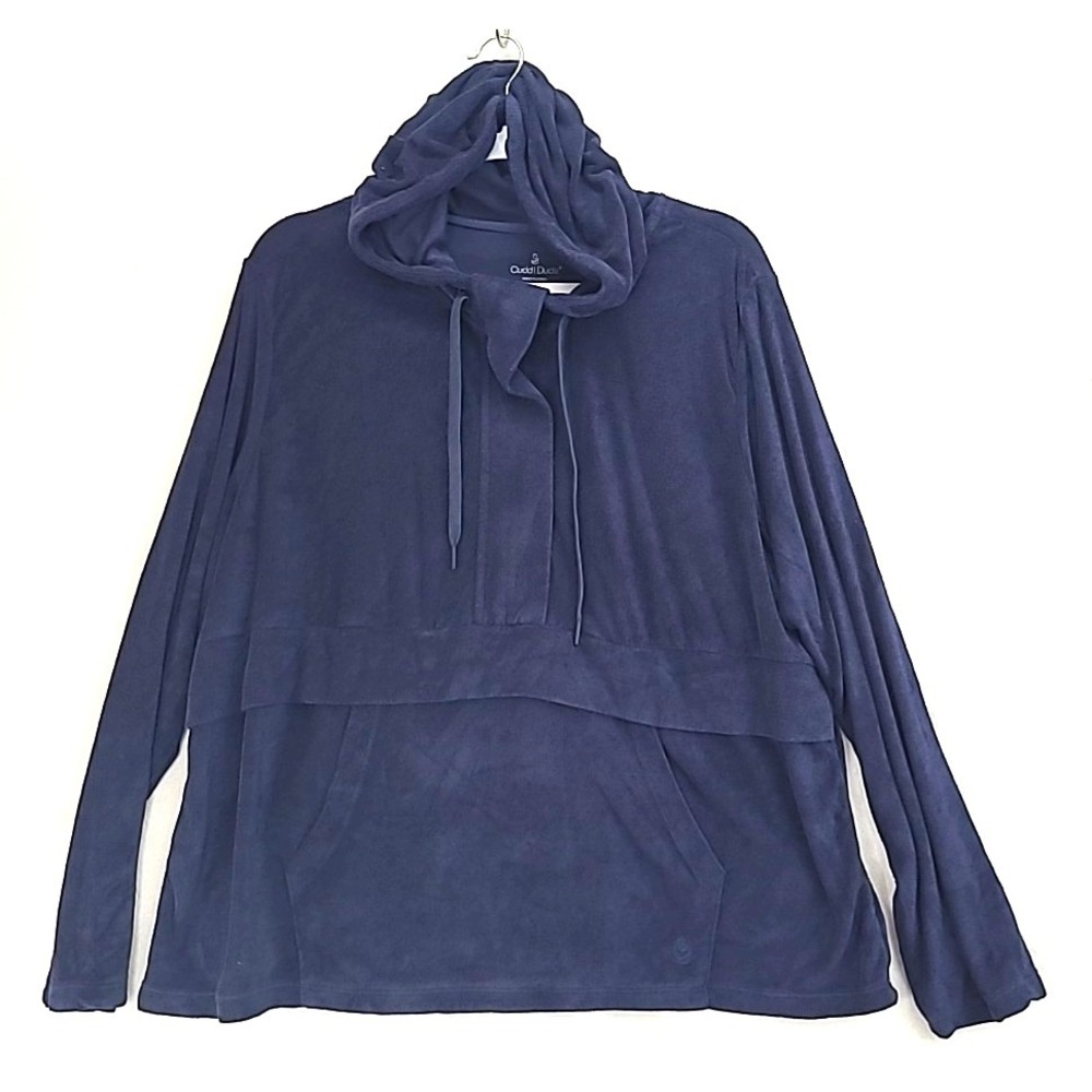 Cuddl Duds Baby Loop Terry Anorak Hoodie Navy Blue Size XL Comfort Wear Workout